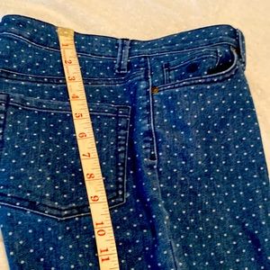 Real cute blue jeans. Navy blue with white polka dot.perfect condition.size 8P.
